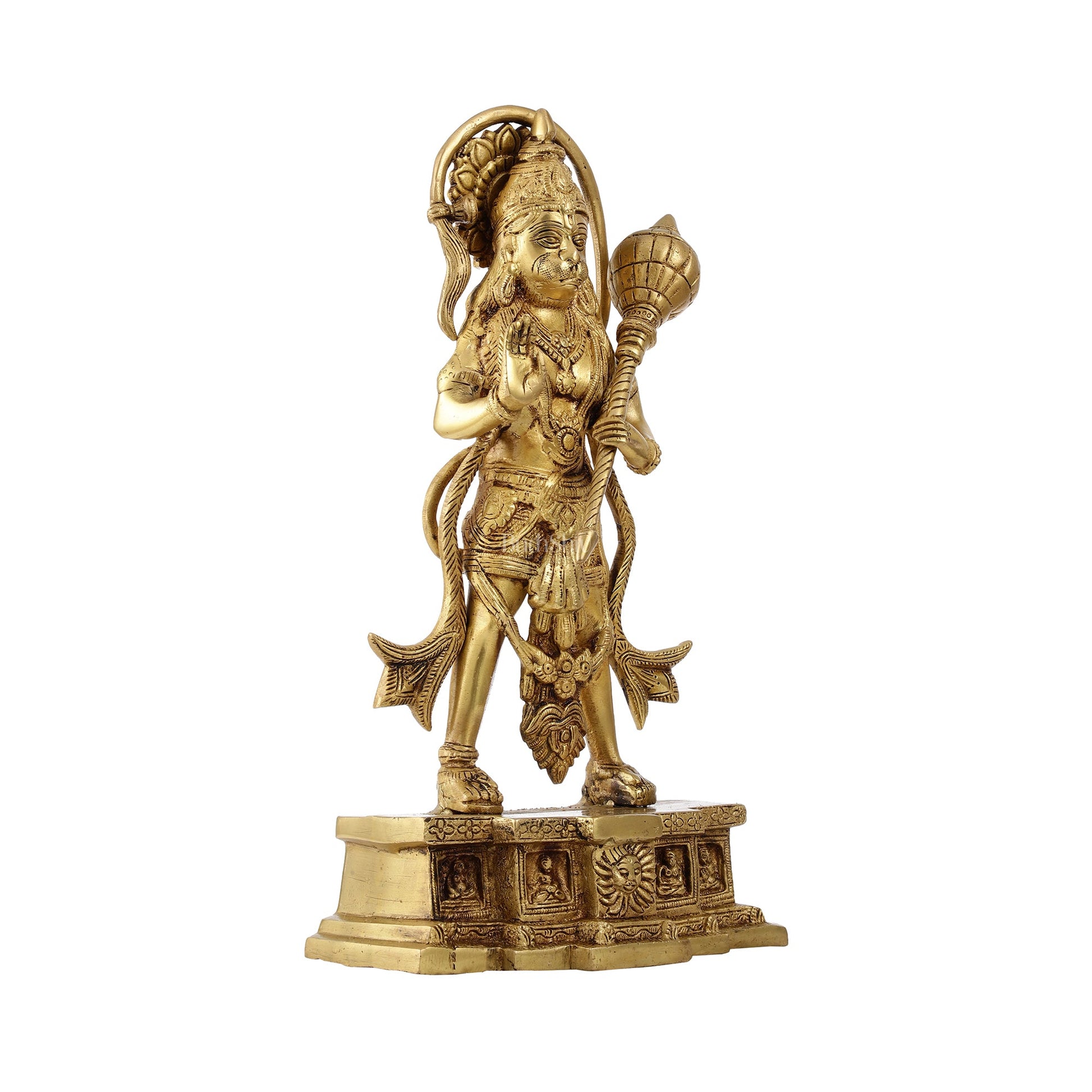 Brass Standing Hanuman Statue | 15.5" Tall | Divine Masterpiece - Budhshiv.com