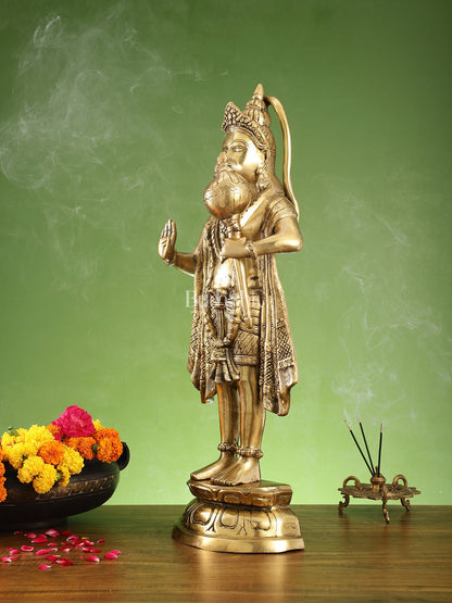 Brass Standing Hanuman Statue 27 inch - Budhshiv.com