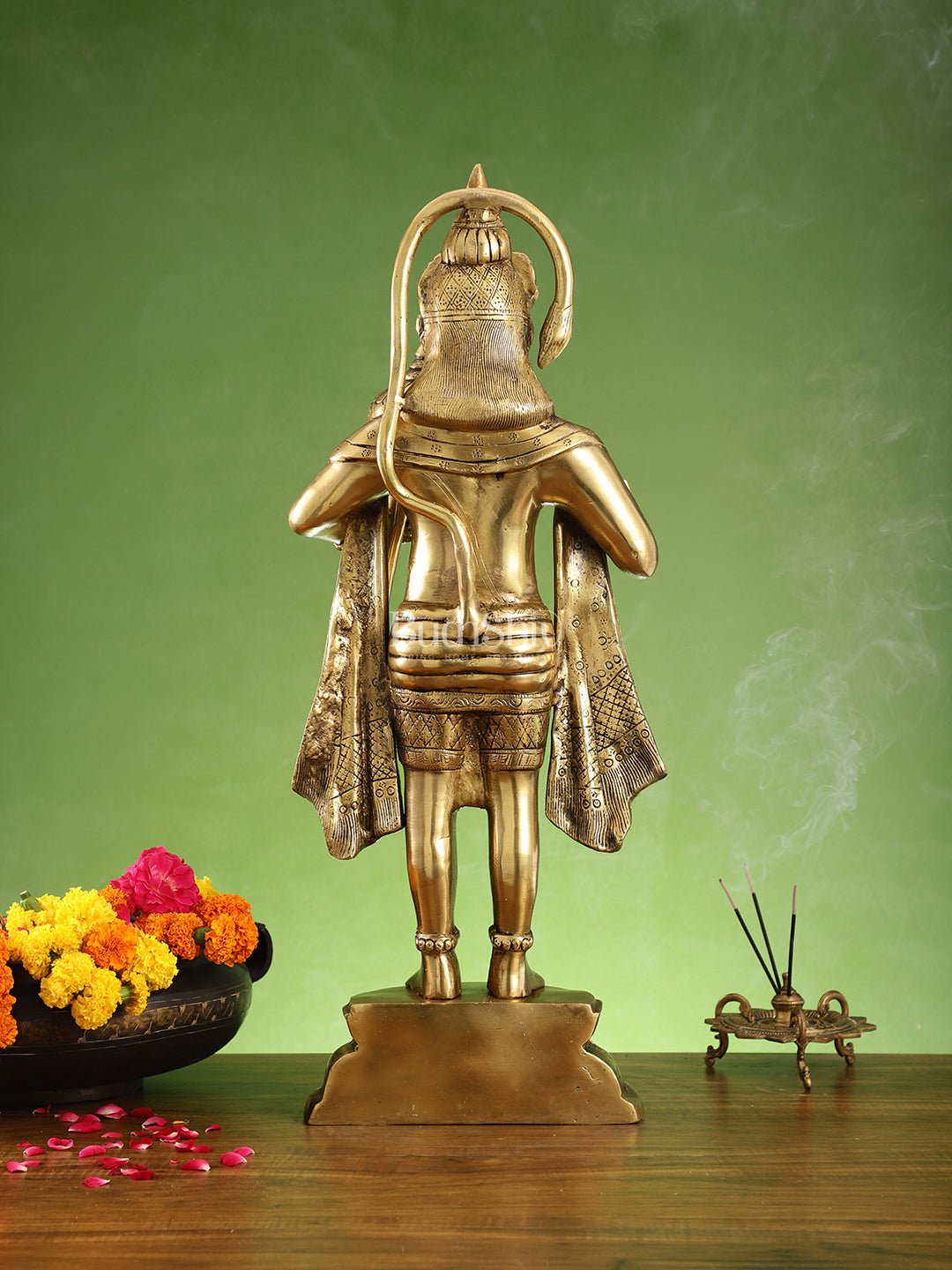 Brass Standing Hanuman Statue 27 inch - Budhshiv.com