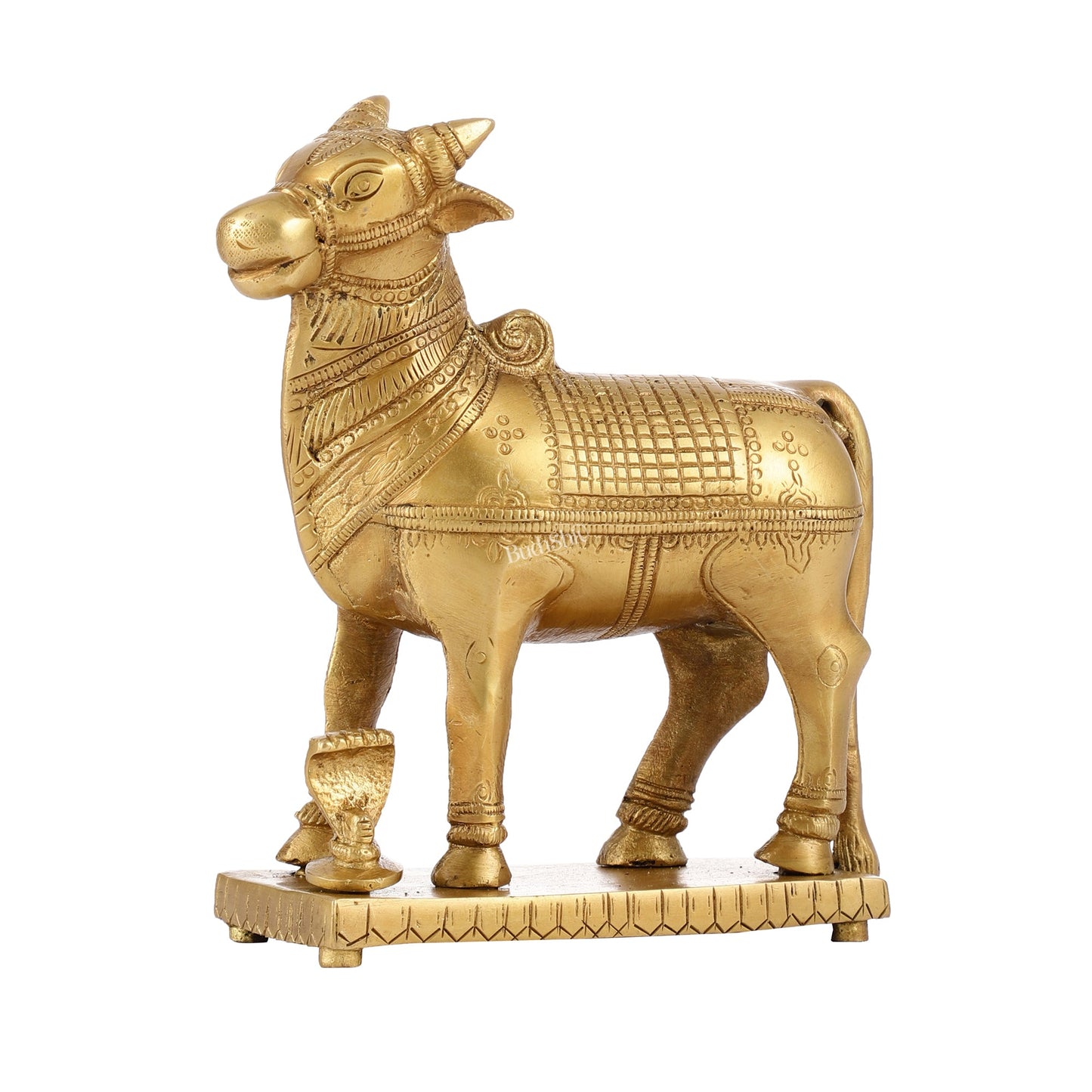 Brass Standing Nandi statue 6" - Budhshiv.com