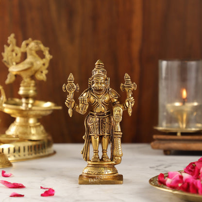 Brass Standing Narsimha 6" - Budhshiv.com