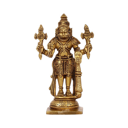 Brass Standing Narsimha 6" - Budhshiv.com