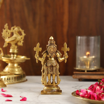 Brass Standing Narsimha 6" - Budhshiv.com