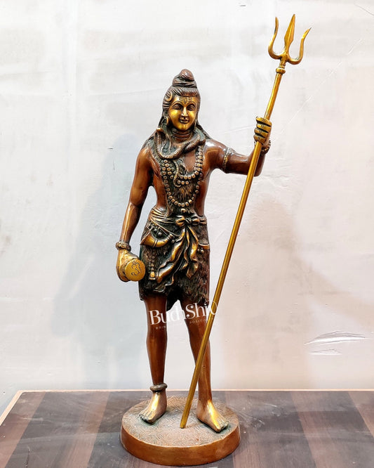 Brass Standing Shiva 18 inch - Budhshiv.com