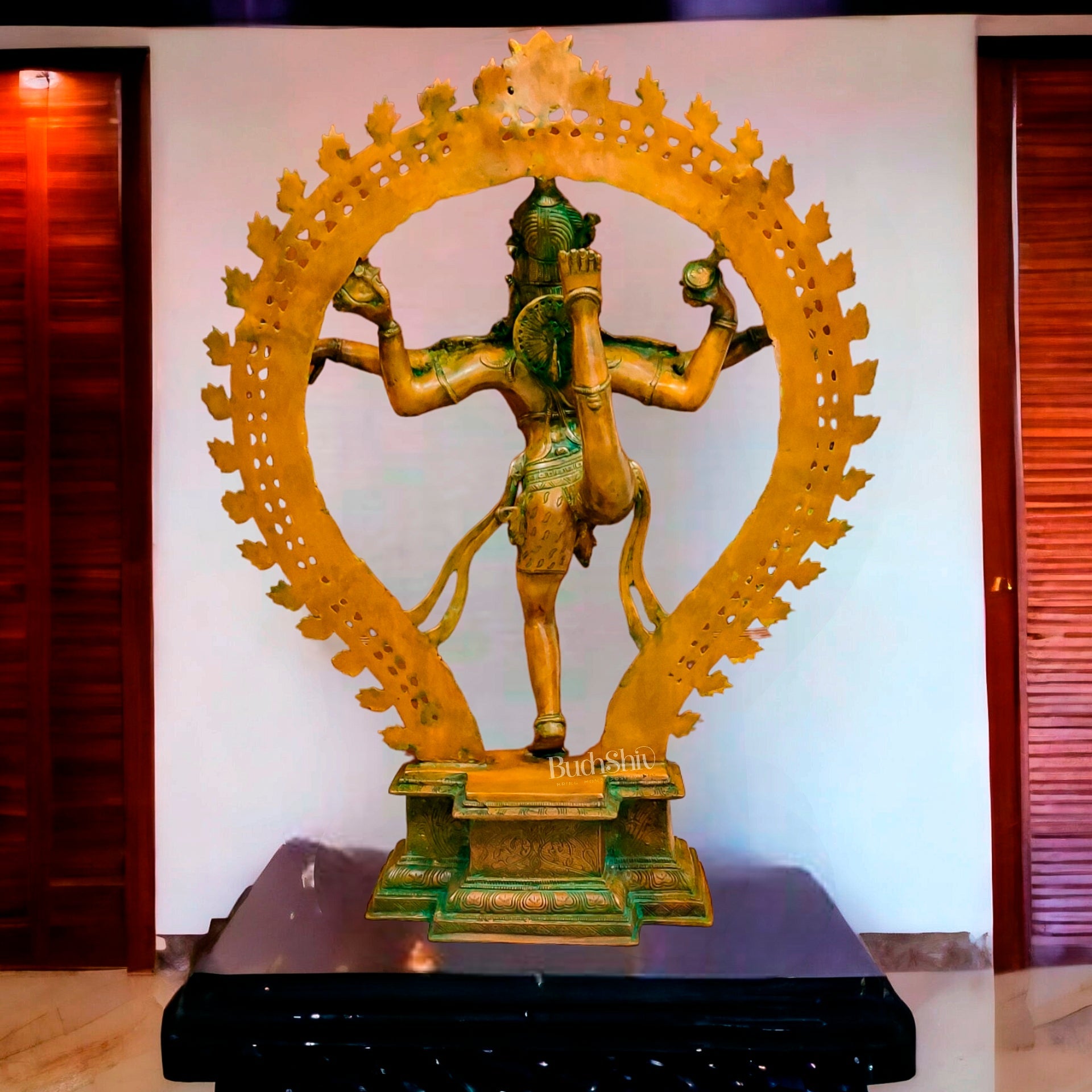 Brass Super fine Nataraja in Natarajasana 35" - Budhshiv.com