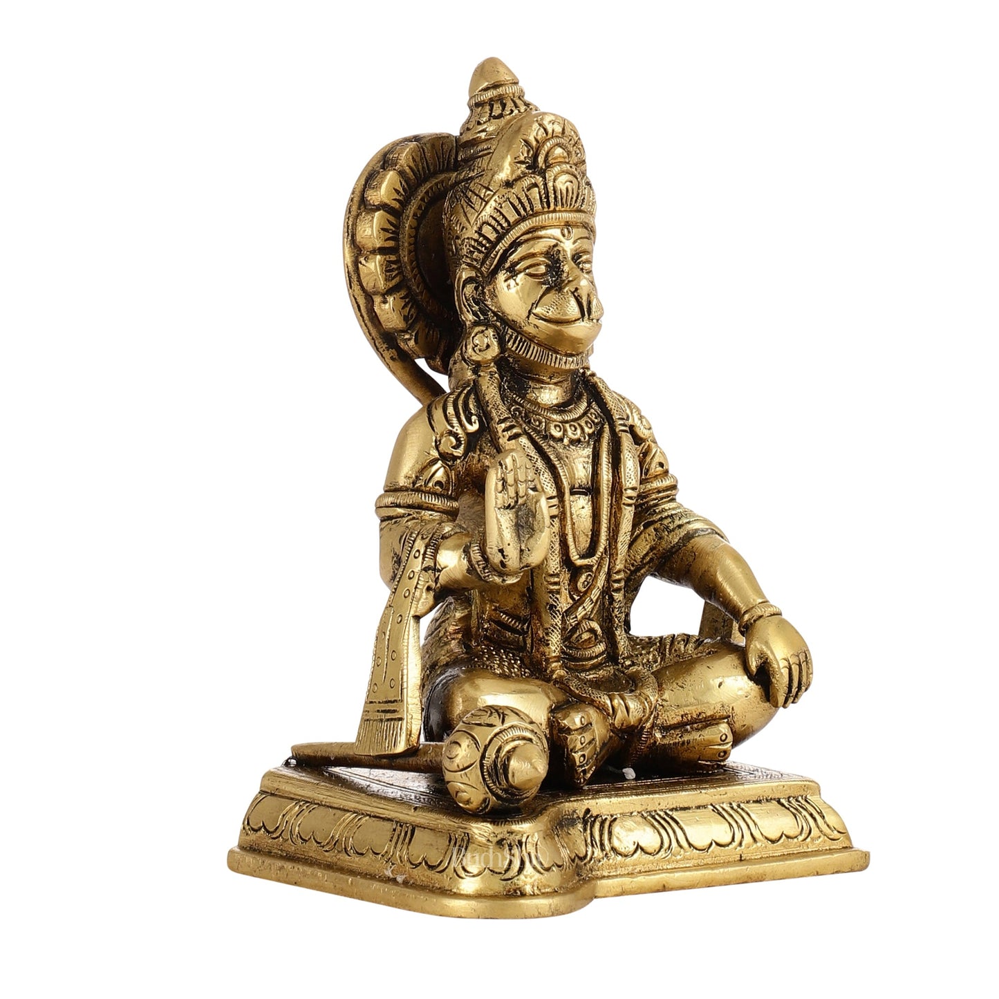 Brass superfine Aashirwaad Lord Hanuman murti 6.5 inch - Budhshiv.com