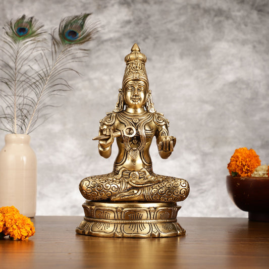 Brass Superfine Annapurna/Annapoorna Ma Idol - 11.5 Inch - Budhshiv.com