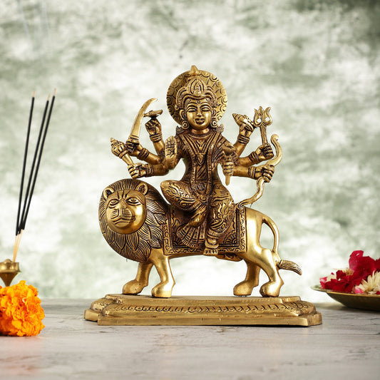 Brass Superfine Durga statue 10 " - Budhshiv.com