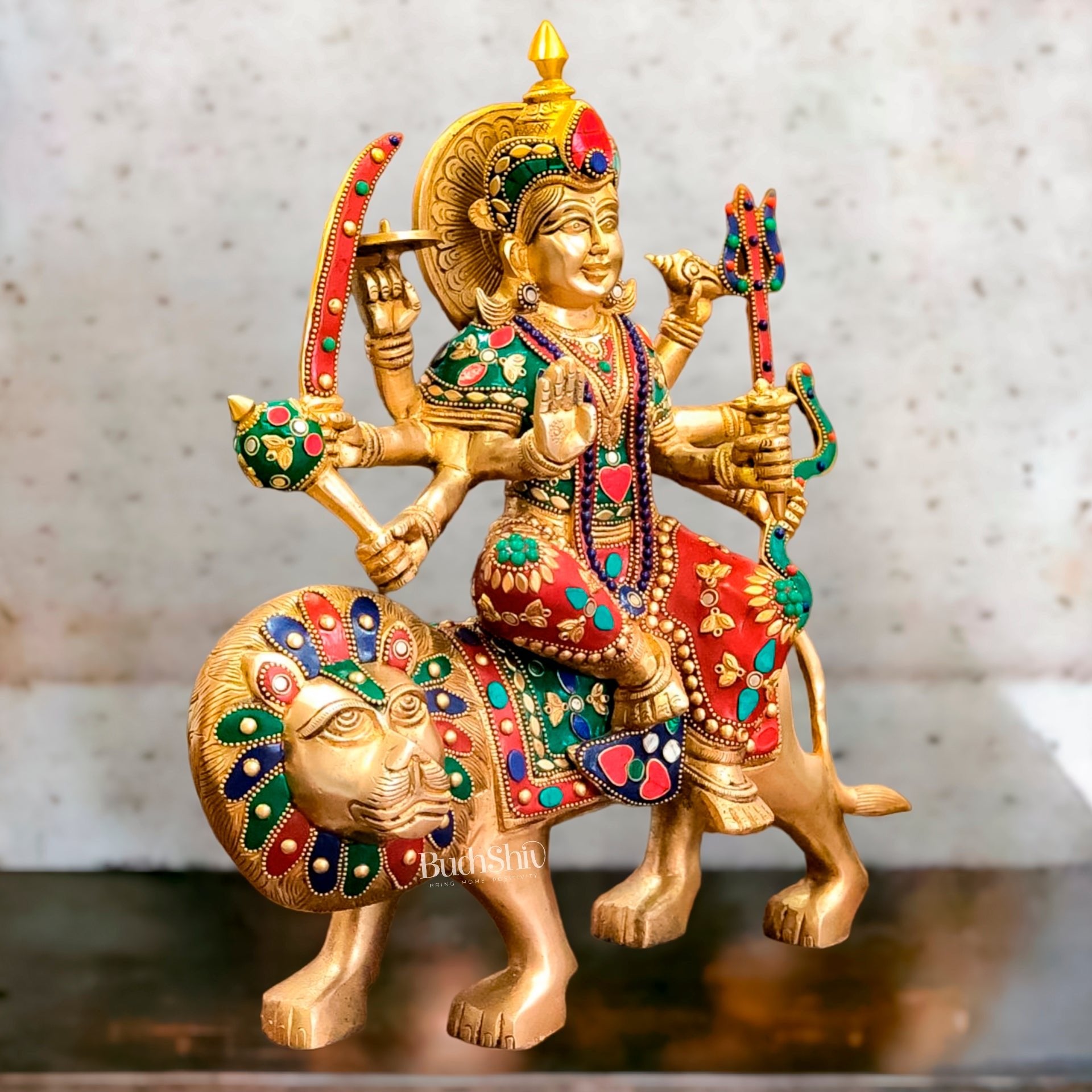 Brass Durga statue, 14 CM Durga outlet brass idol