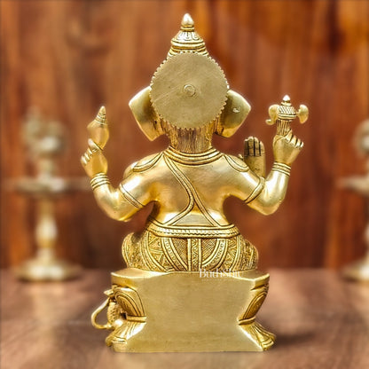 Brass Superfine Ganesha Idol - 12" Height - Budhshiv.com