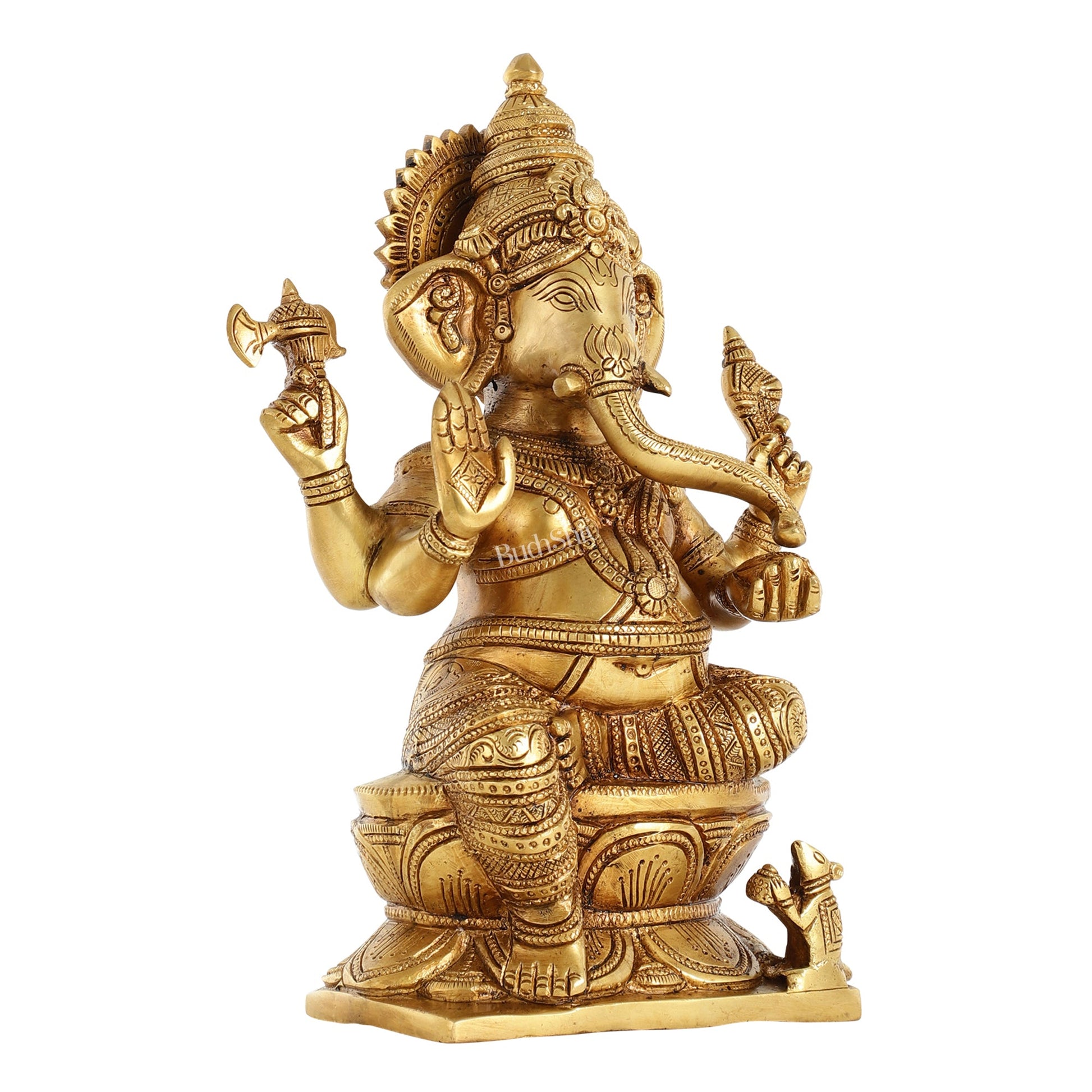 Brass Superfine Ganesha Idol - 12" Height - Budhshiv.com