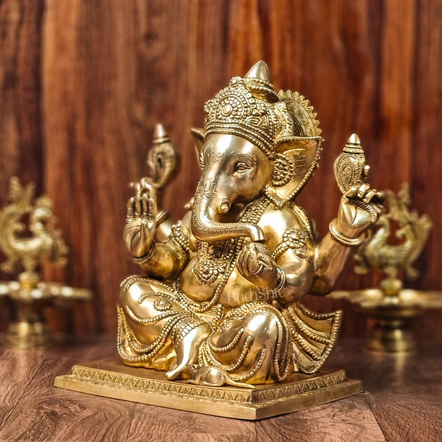 Brass Superfine Ganesha Idol 15" - Budhshiv.com