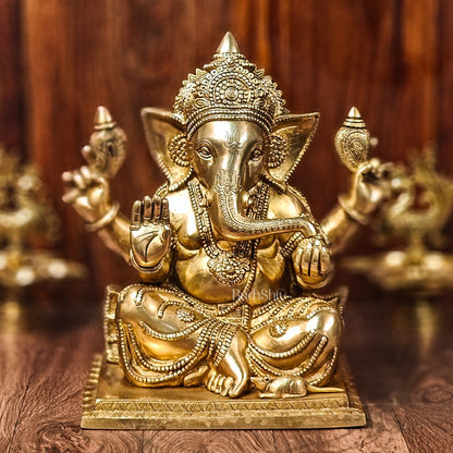 Brass Superfine Ganesha Idol 15" - Budhshiv.com