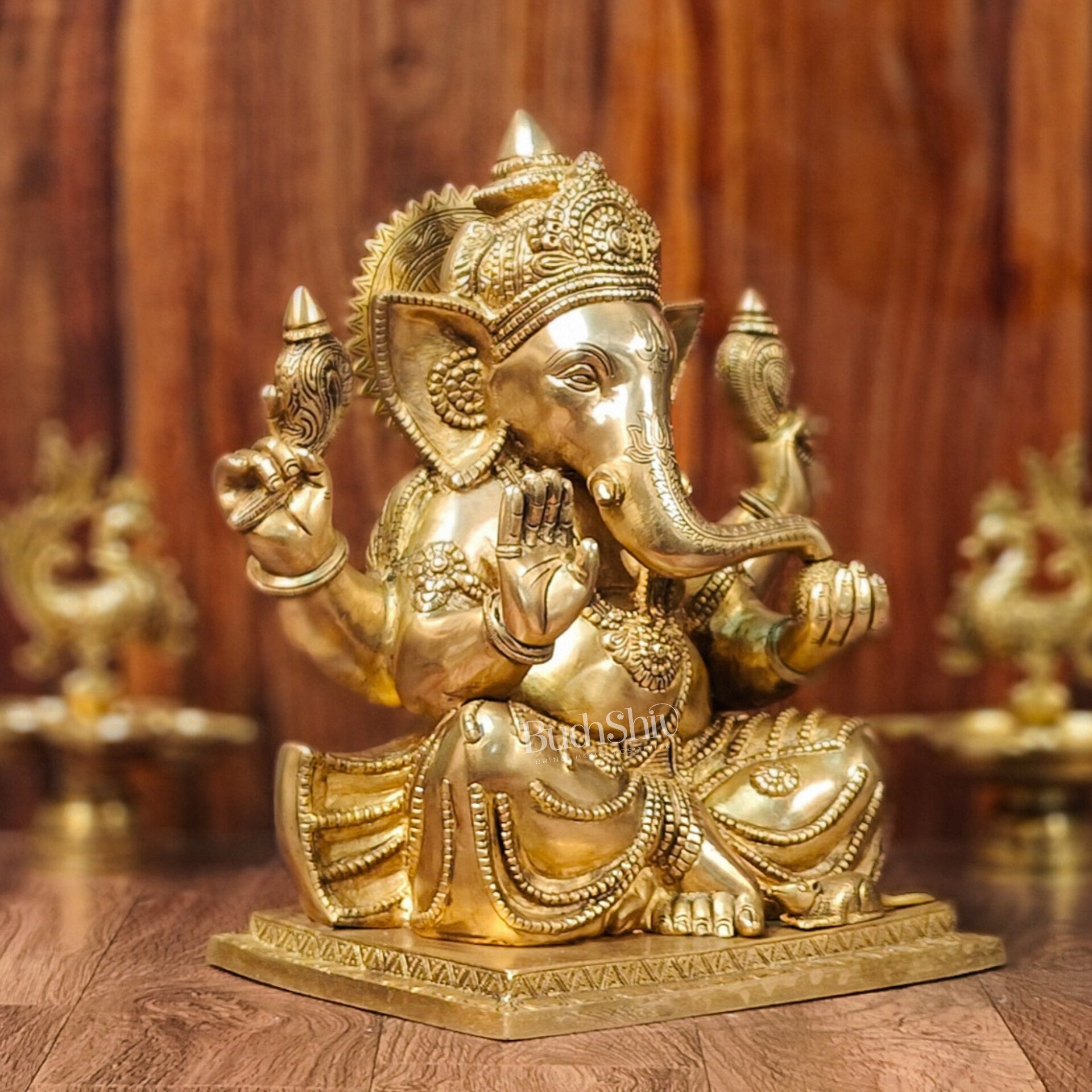 Brass Superfine Ganesha Idol 15" - Budhshiv.com