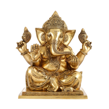 Brass Superfine Ganesha Idol 15" - Budhshiv.com