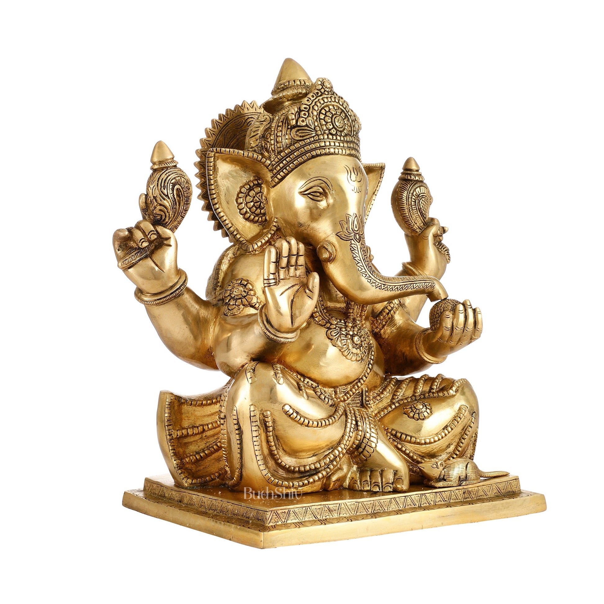 Brass Superfine Ganesha Idol 15" - Budhshiv.com