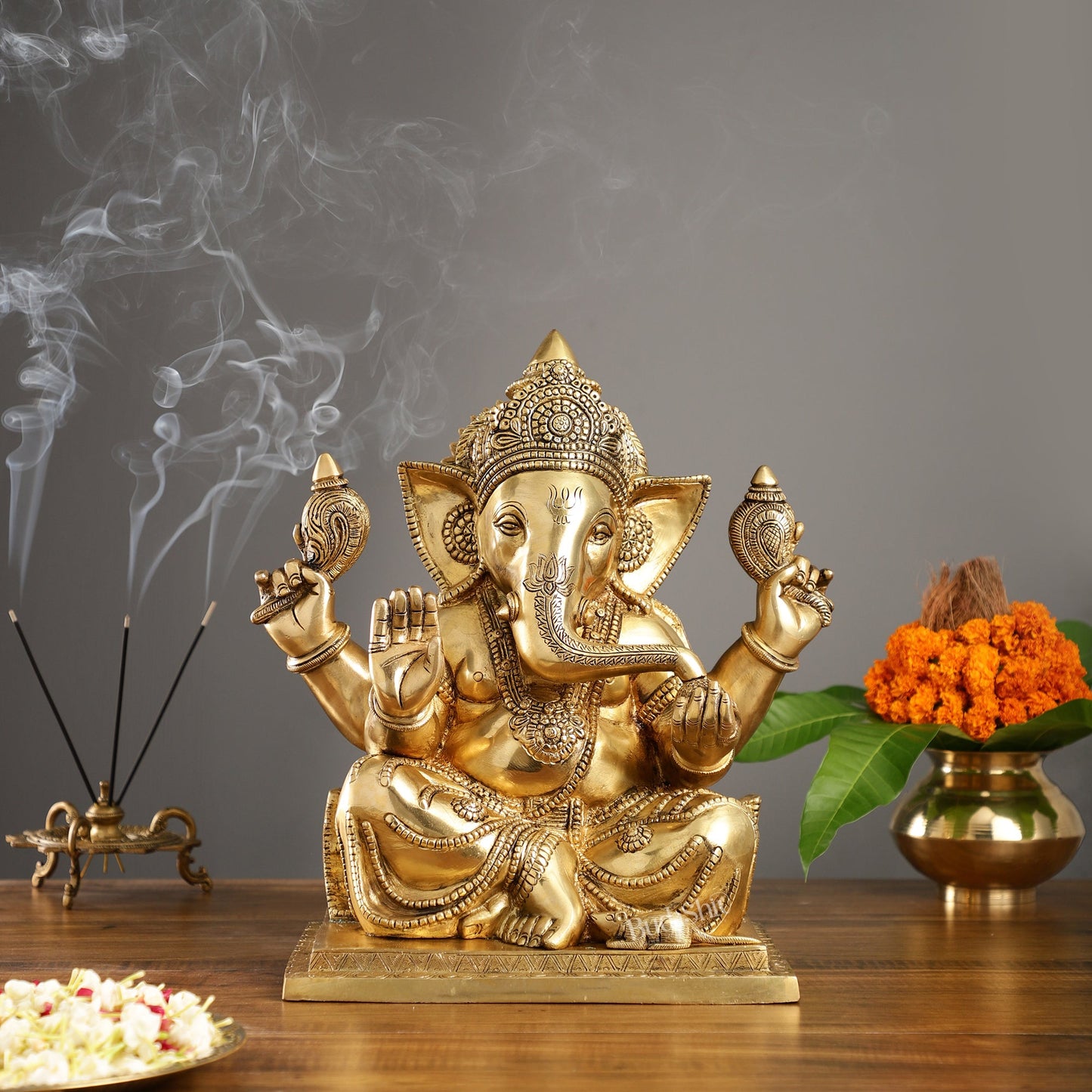 Brass Superfine Ganesha Idol 15" - Budhshiv.com