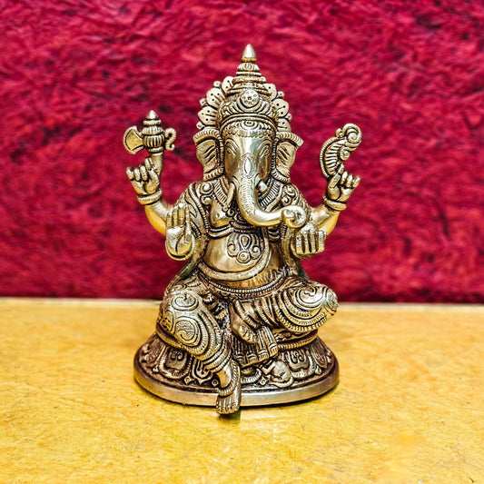 Brass Superfine Ganesha idol 8" - Budhshiv.com