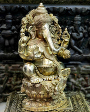 Brass Superfine Ganesha Statue 24" - Budhshiv.com