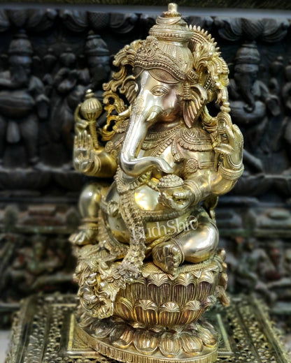 Brass Superfine Ganesha Statue 24" - Budhshiv.com