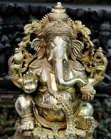 Brass Superfine Ganesha Statue 24" - Budhshiv.com