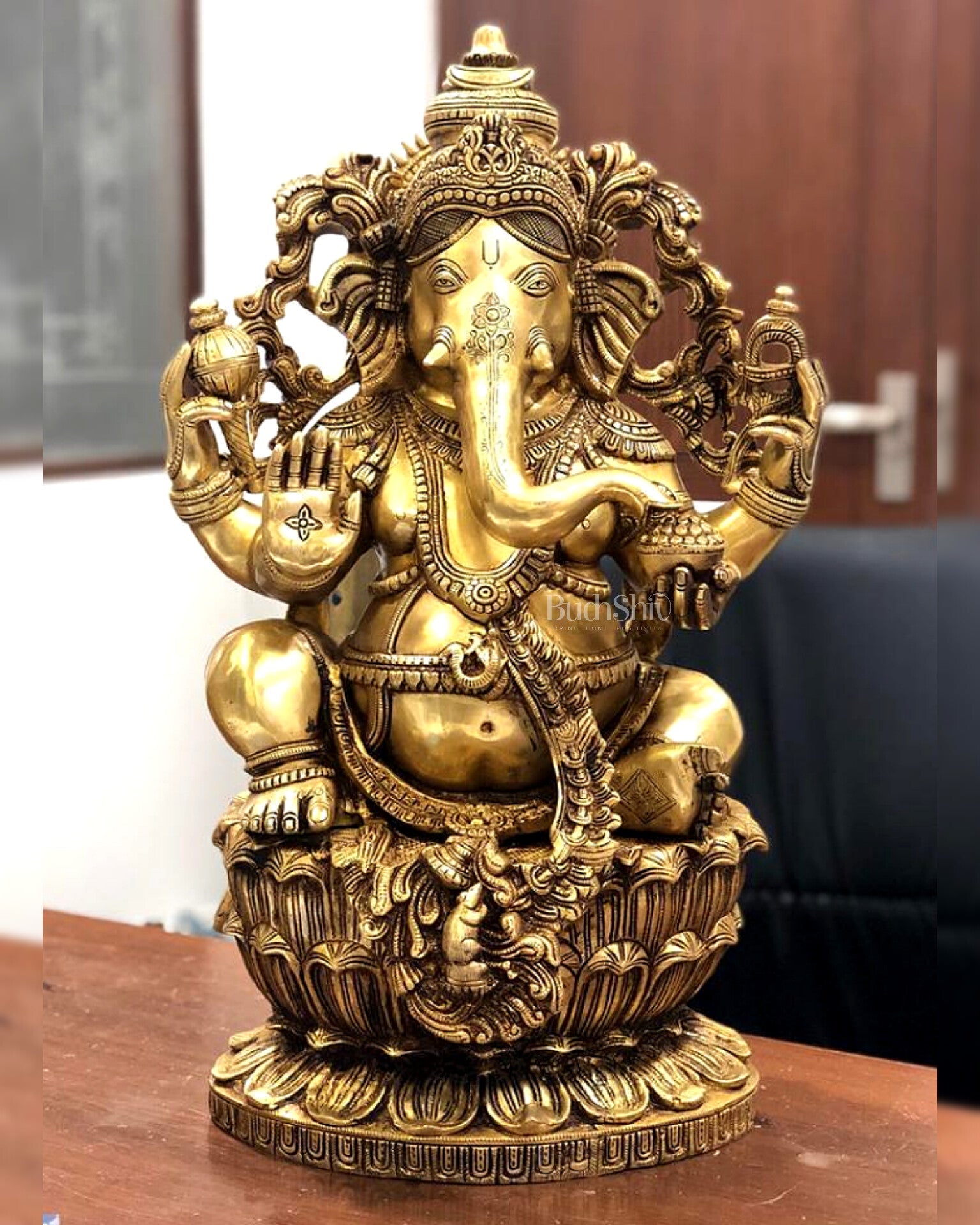 Brass Superfine Ganesha Statue 24" - Budhshiv.com