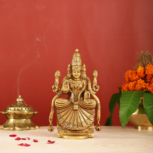 Brass Superfine Goddess Padmavathi Idol - Exquisite 9.5" Sculpture - Budhshiv.com