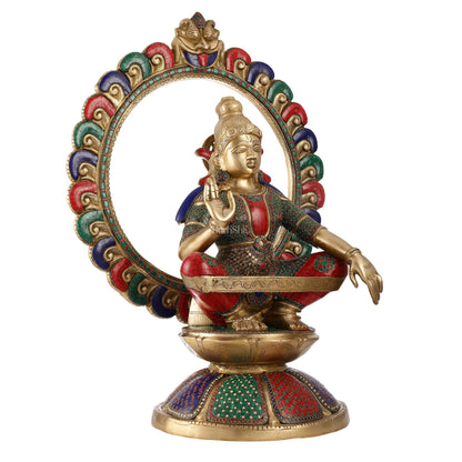 Brass Superfine Handcrafted Ayappan Swamy Statue with stonework 30" - Budhshiv.com