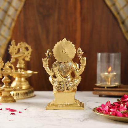 Brass Superfine Handcrafted lakshmi idol 7.5" - Budhshiv.com