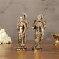 Brass Superfine Intricate Miniature Vishnu Lakshmi Narayana Idol - 4" - Budhshiv.com