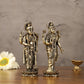 Brass Superfine Intricate Standing Vishnu Lakshmi Narayana Idol - 6" - Budhshiv.com