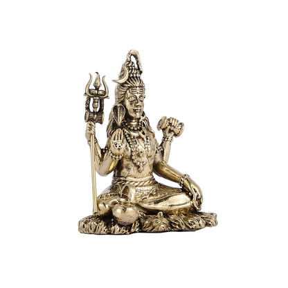 Brass Superfine Intricately Crafted Lord Shiva Idol - 3" - Budhshiv.com