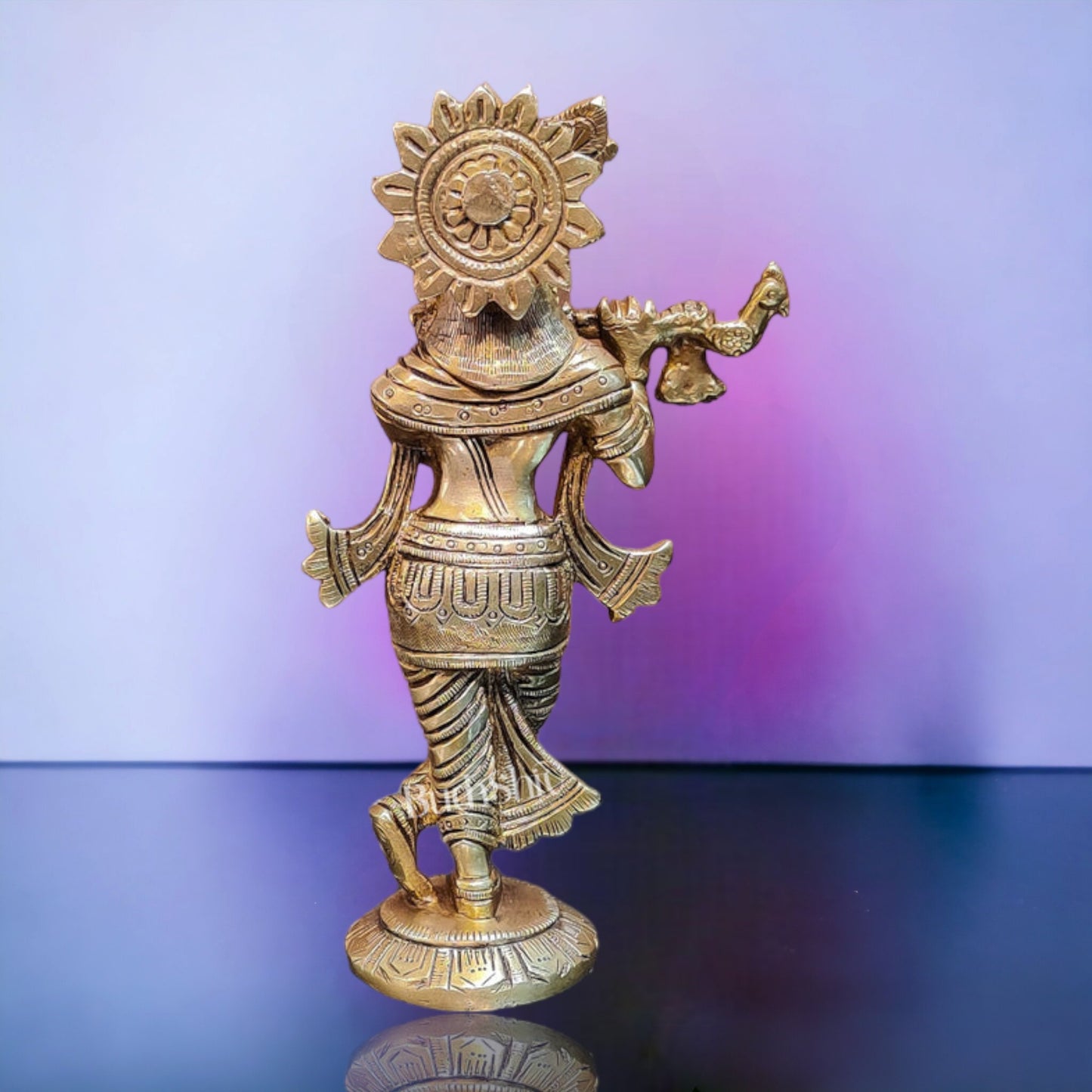 Brass Superfine Krishna Murti | Height 6.75 inches | Divine Artwork - Budhshiv.com