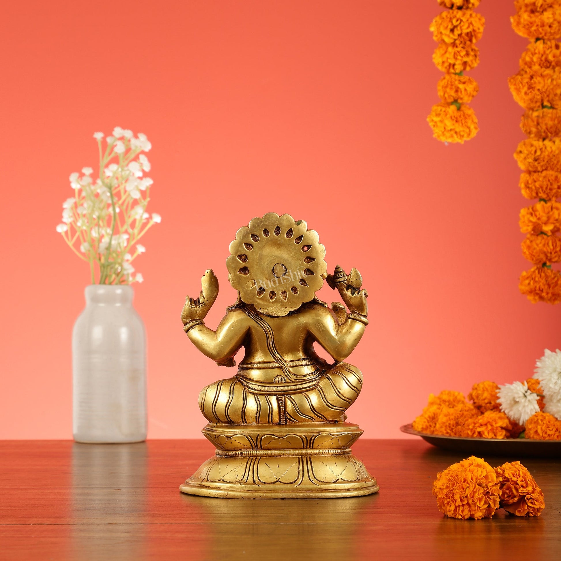 Brass Superfine Lord Ganesha Idol - 7.5 Inch - Budhshiv.com