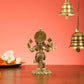 Brass Superfine Lord Ganesha Playing Flute Idol - 7 Inch - Budhshiv.com