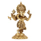 Brass Superfine Lord Ganesha Playing Flute Idol - 7 Inch - Budhshiv.com