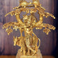 Brass superfine Lord Krishna with cow and tree idol 13 inch - Budhshiv.com