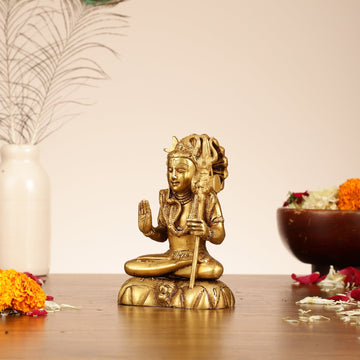 Brass Superfine Lord Shiva Idol - 6 Inch - Budhshiv.com