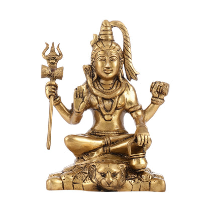 Brass Superfine Lord Shiva Idol with Four Arms | Height 7 inch - Budhshiv.com