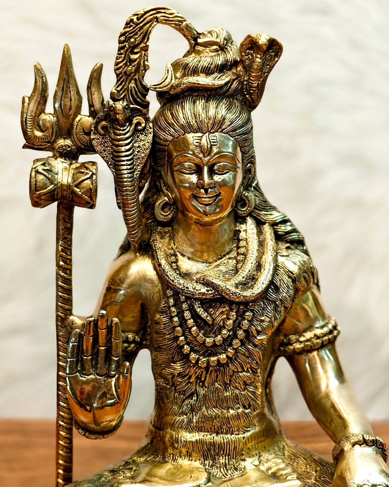Brass Superfine Lord Shiva statue 15 inch - Budhshiv.com
