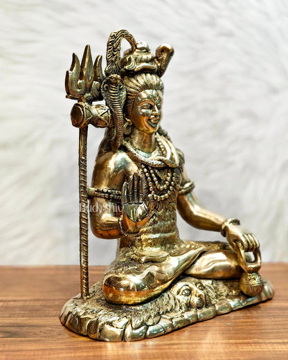 Brass Superfine Lord Shiva statue 15 inch - Budhshiv.com