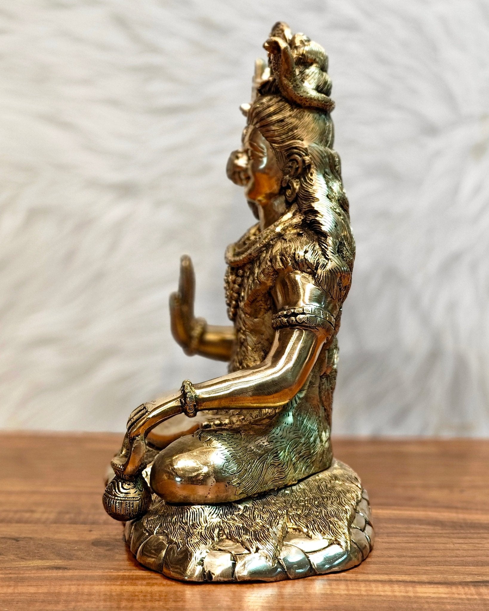 Brass Superfine Lord Shiva statue 15 inch - Budhshiv.com