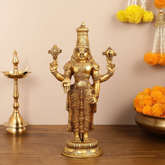 Brass Superfine Lord Venkateshwara Swamy tirupati balaji Statue 18" - Budhshiv.com