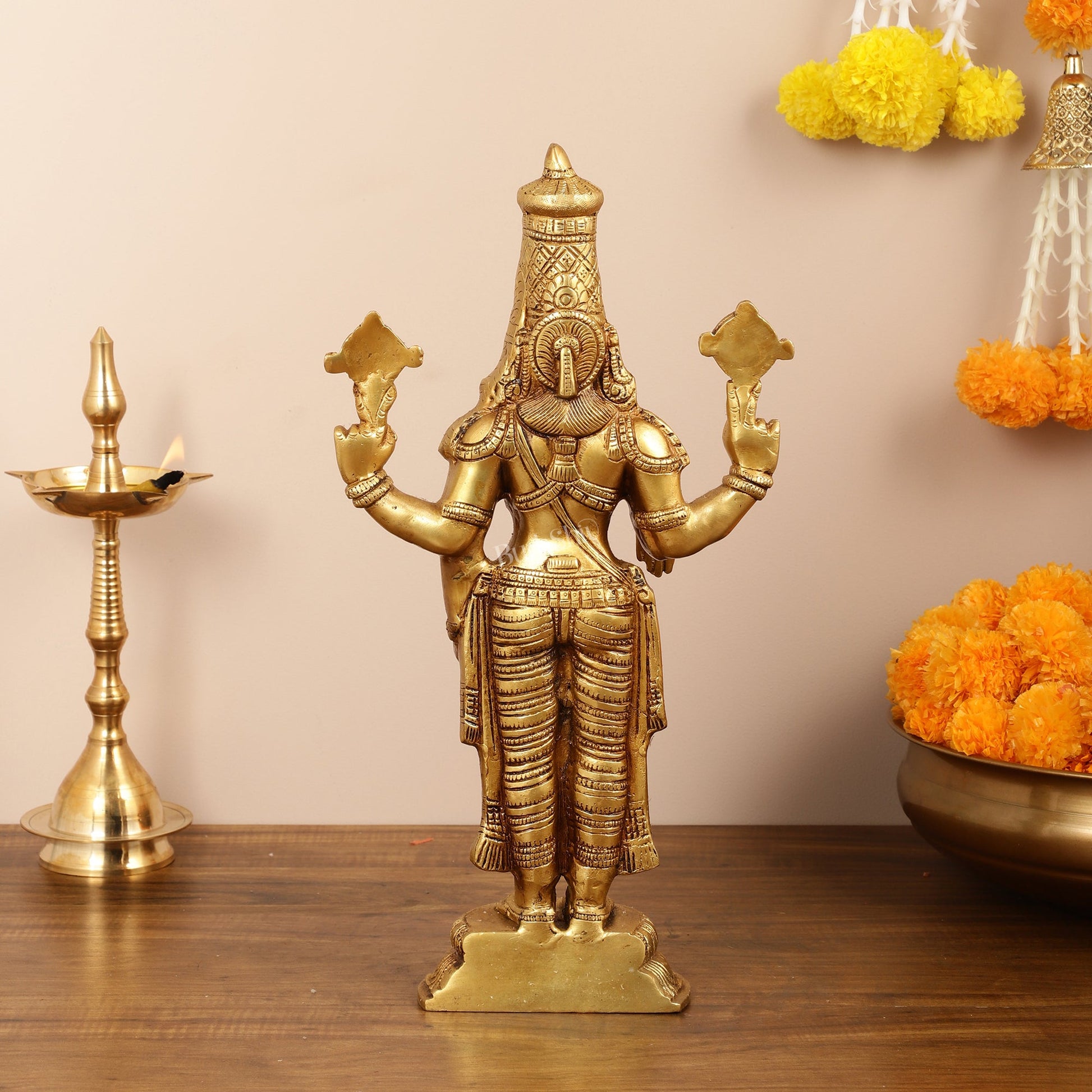 Brass Superfine Lord Venkateshwara Swamy tirupati balaji Statue 18" - Budhshiv.com