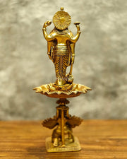 Brass superfine Lord Vishnu on Garuda 14.5 inch - Budhshiv.com