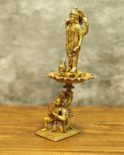 Brass superfine Lord Vishnu on Garuda 14.5 inch - Budhshiv.com