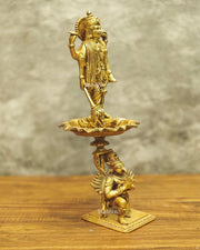 Brass superfine Lord Vishnu on Garuda 14.5 inch - Budhshiv.com