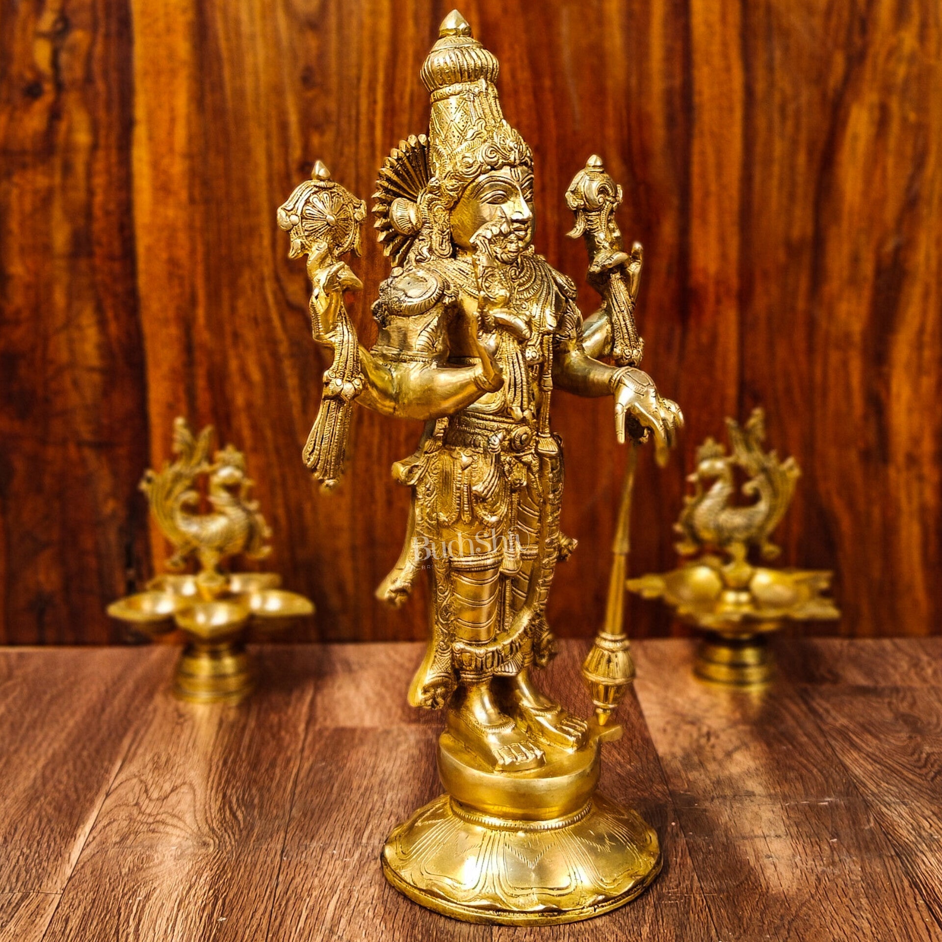 Brass Superfine Lord Vishnu statue 20" - Budhshiv.com