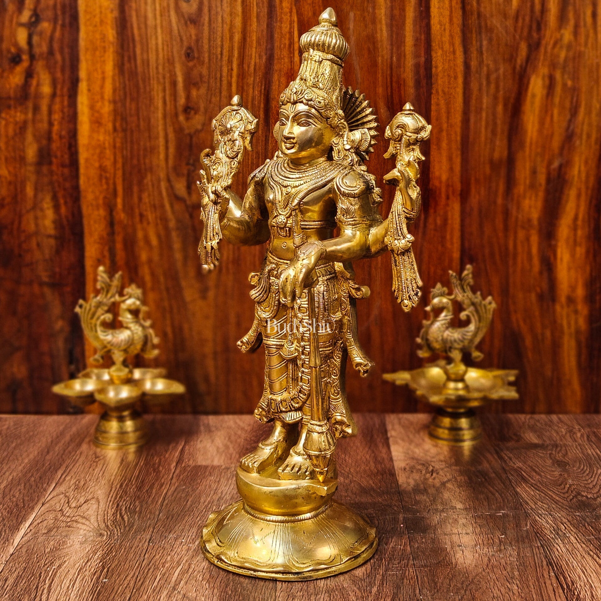 Brass Superfine Lord Vishnu statue 20" - Budhshiv.com