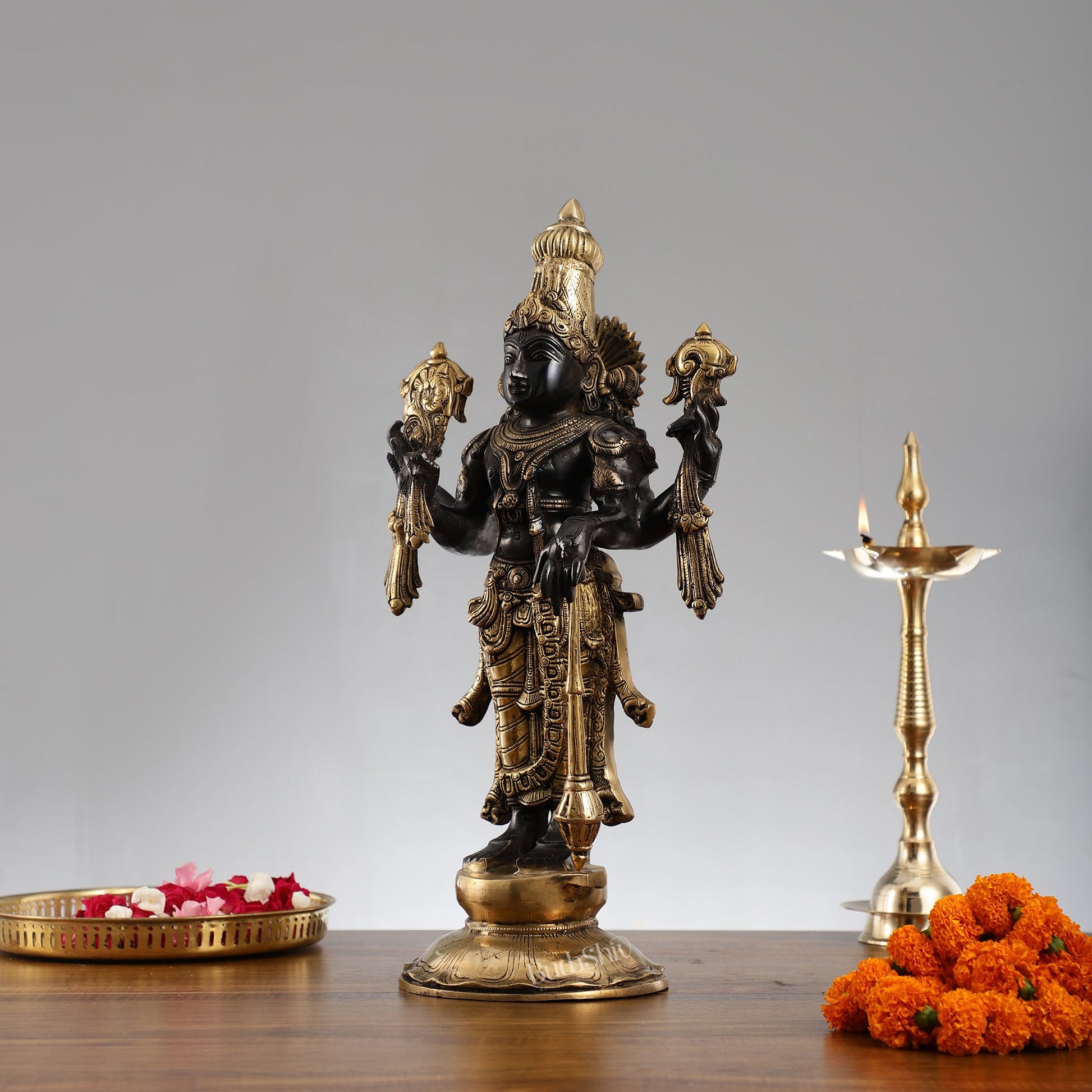 Brass Superfine Lord Vishnu statue 20" - Budhshiv.com